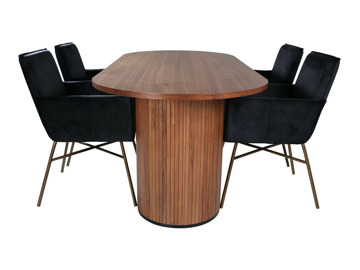 Conjunto de mesas y sillas para comedor Dallas 2757 (Negro + Cobre)