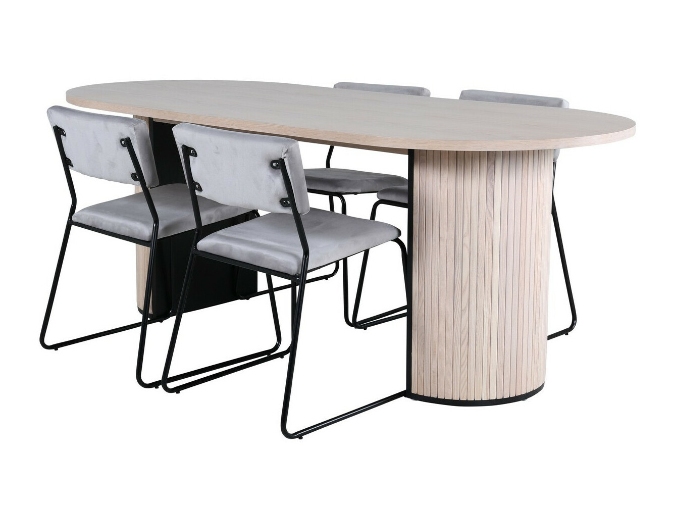 Conjunto de mesas y sillas para comedor Dallas 2759 (Gris + Negro)