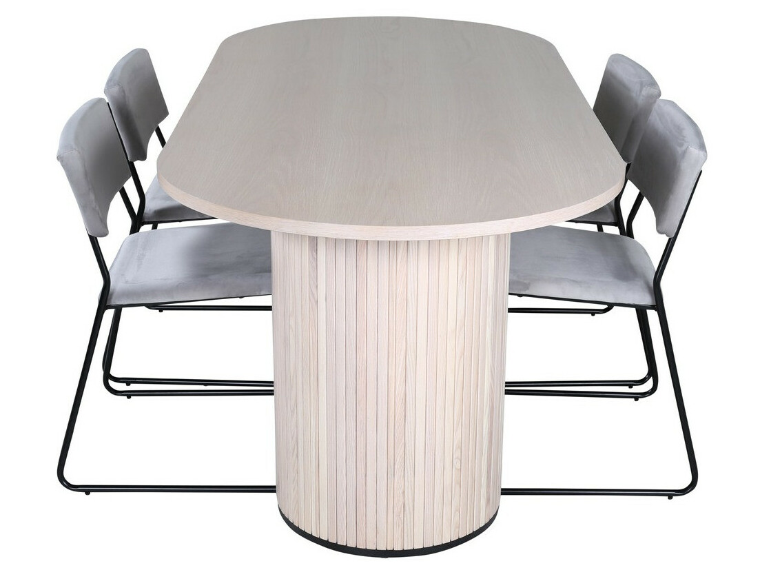 Conjunto de mesas y sillas para comedor Dallas 2759 (Gris + Negro)