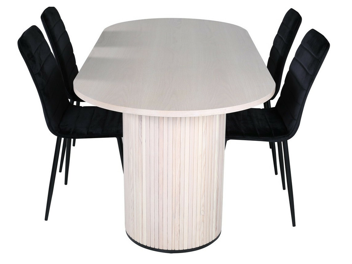 Conjunto de mesas y sillas para comedor Dallas 2762 (Negro)