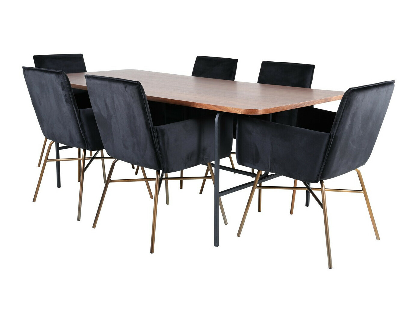 Conjunto de mesas y sillas para comedor Dallas 2787 (Negro + Cobre)