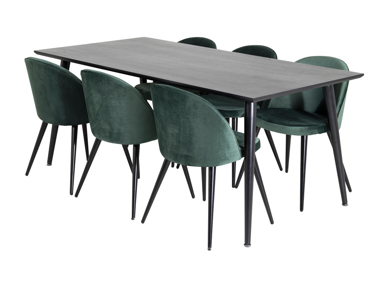 Conjunto de comedor Dallas 1335 (Verde + Negro)