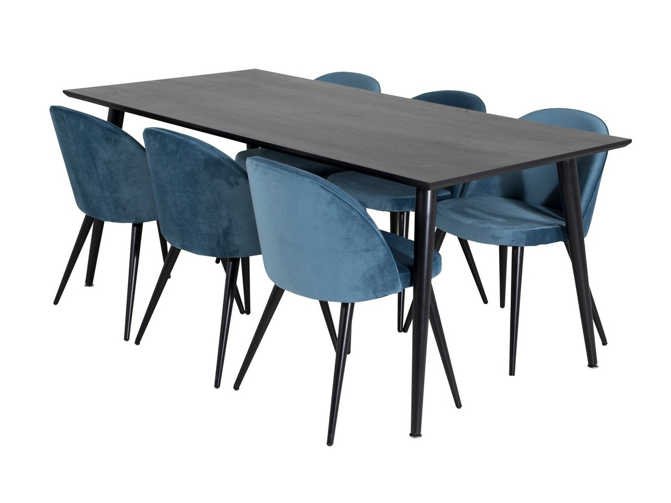 Conjunto de mesas y sillas para comedor Dallas 1335 (Azul + Negro)