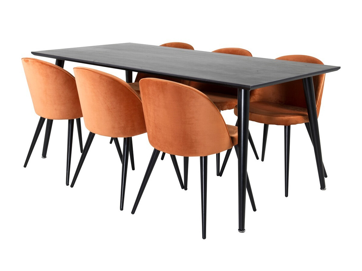Conjunto de mesas y sillas para comedor Dallas 1335 (Naranja + Negro)