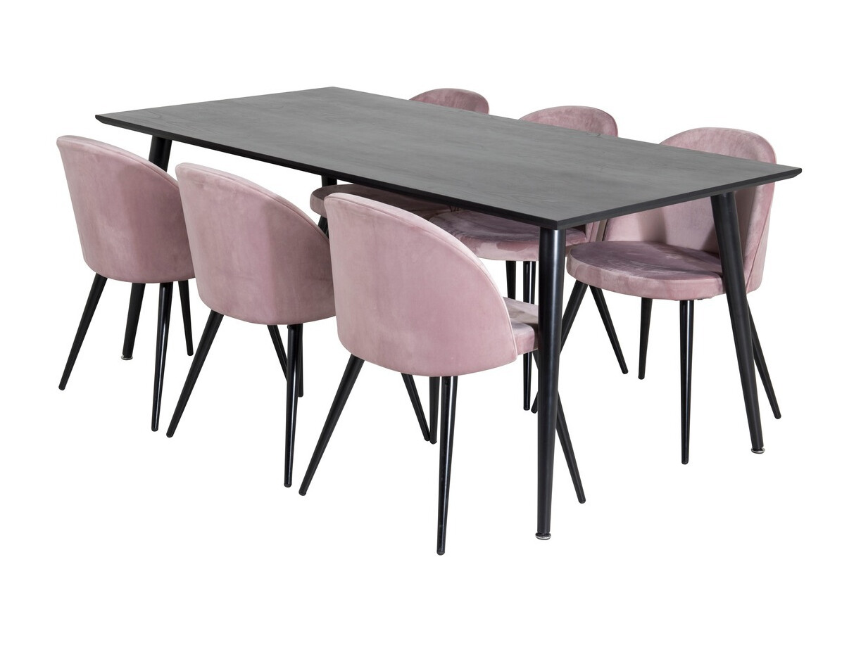 Conjunto de mesas y sillas para comedor Dallas 1335 (Rosa + Negro)