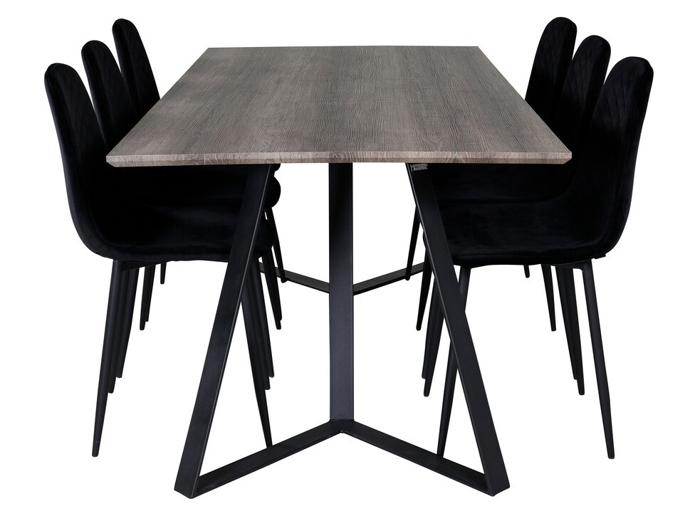 Conjunto de comedor Dallas 1357 (Negro)