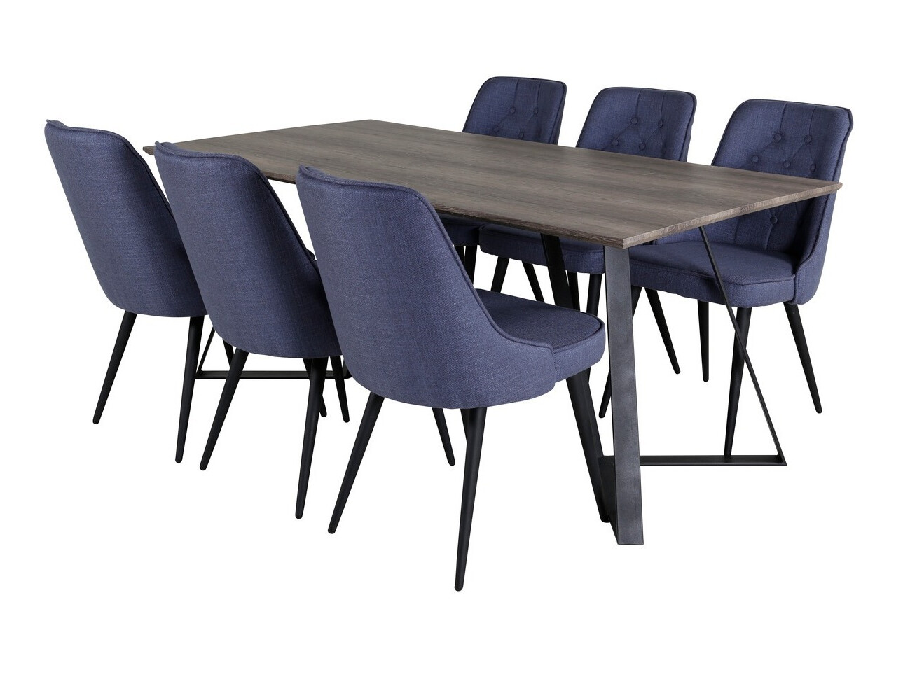 Conjunto de mesas y sillas para comedor Dallas 1347 (Azul + Negro)