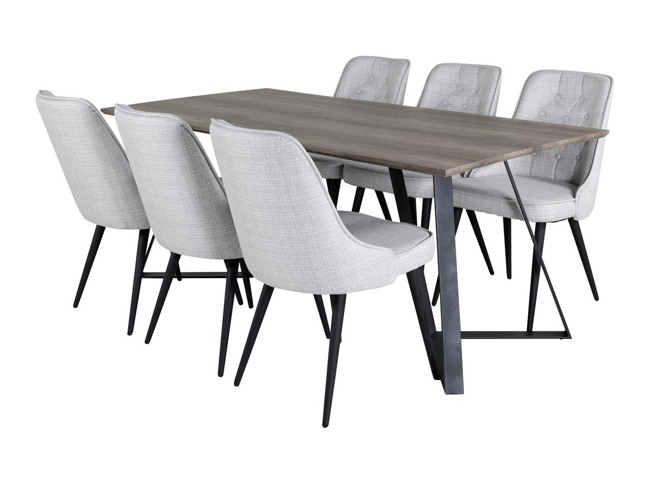 Conjunto de mesas y sillas para comedor Dallas 1347 (Gris + Negro)