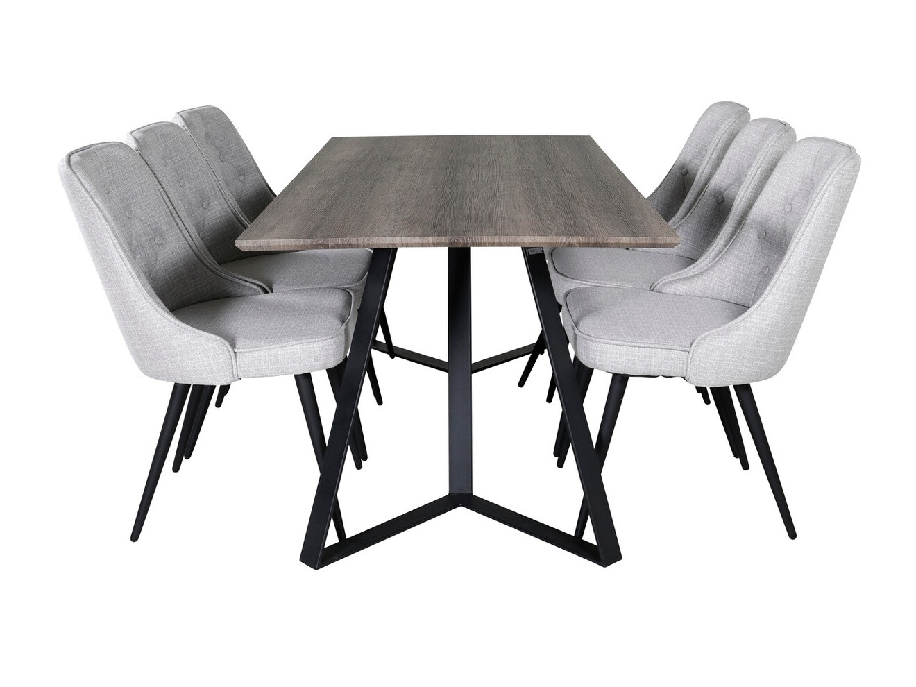 Conjunto de mesas y sillas para comedor Dallas 1347 (Gris + Negro)