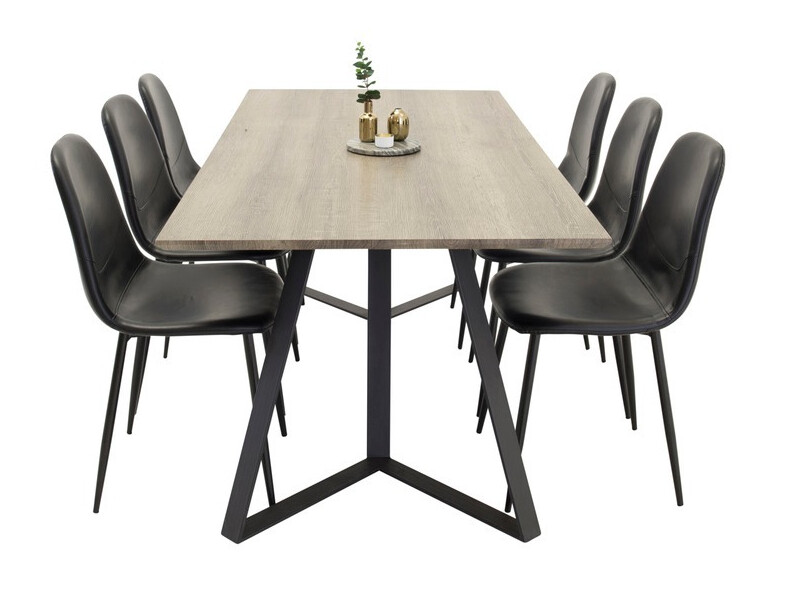 Conjunto de mesas y sillas para comedor Dallas 1353 (Negro)