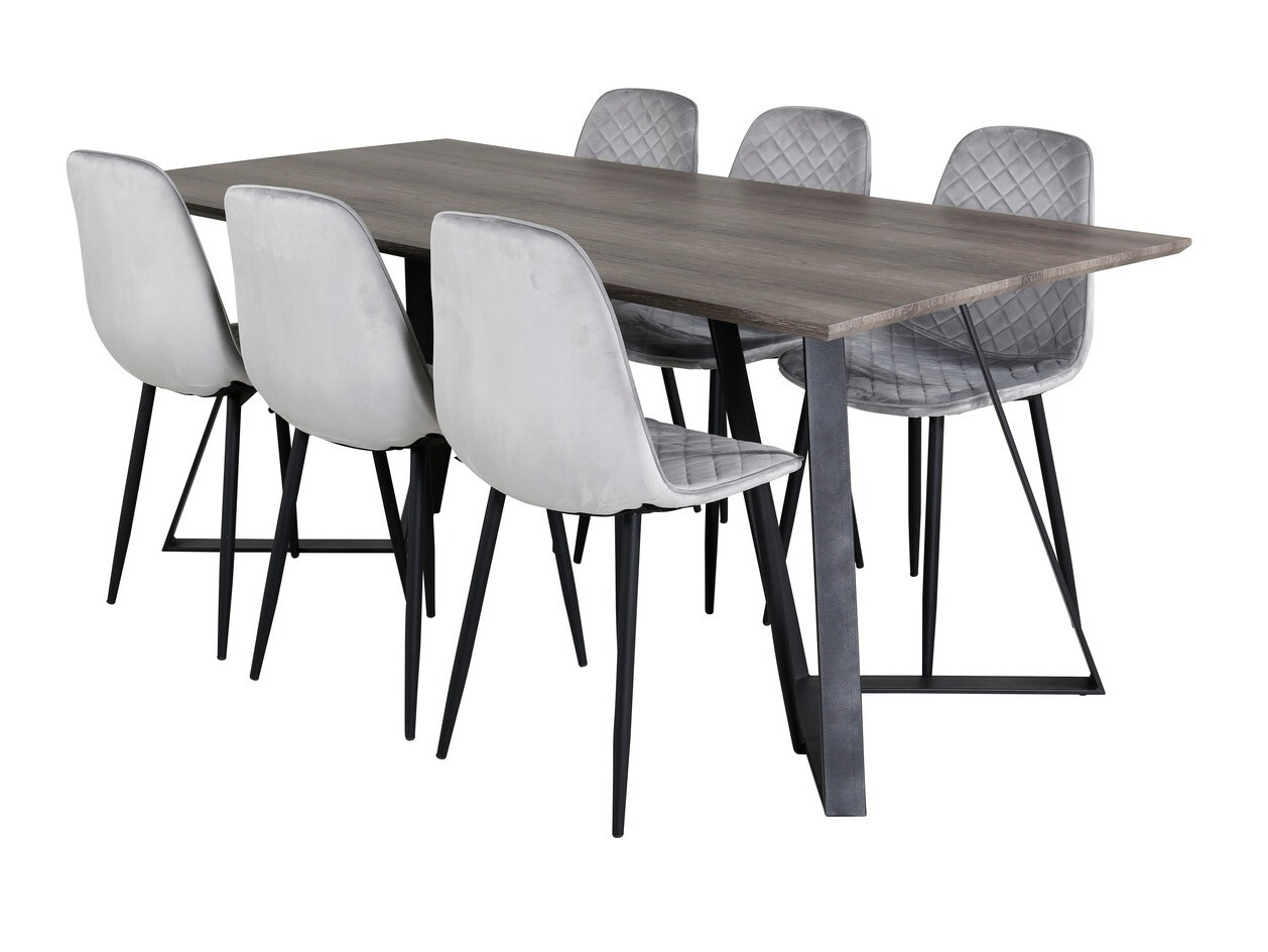 Conjunto de mesas y sillas para comedor Dallas 1357 (Gris + Negro)