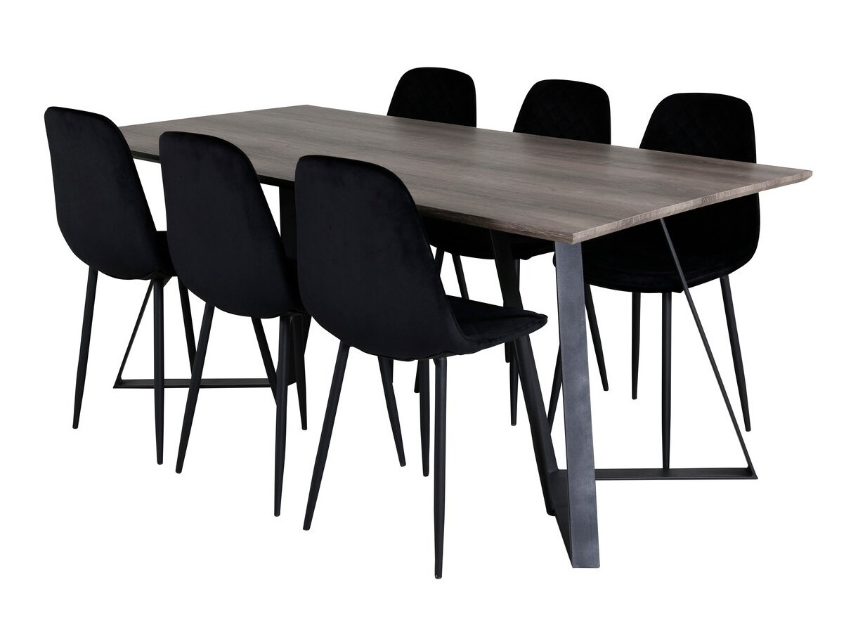 Conjunto de mesas y sillas para comedor Dallas 1357 (Negro)
