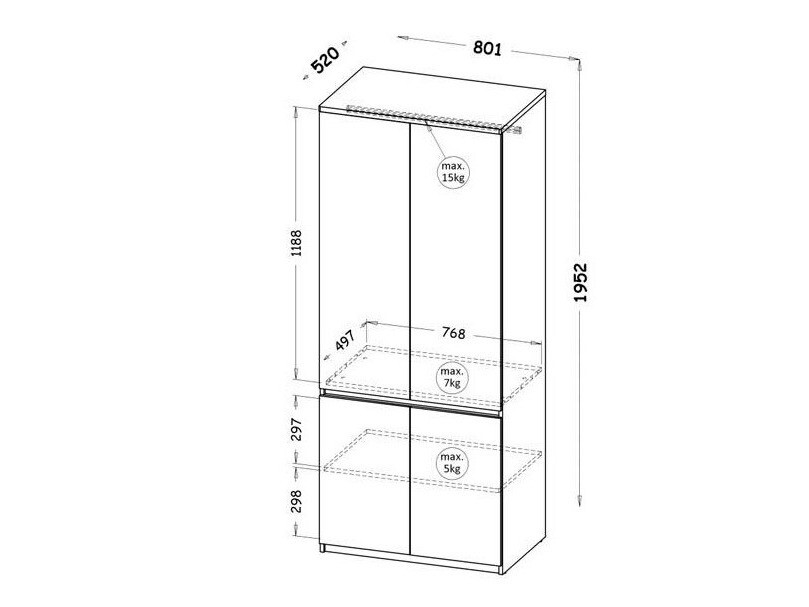Armario Evaropha 100 (Roble wotan + Blanco)