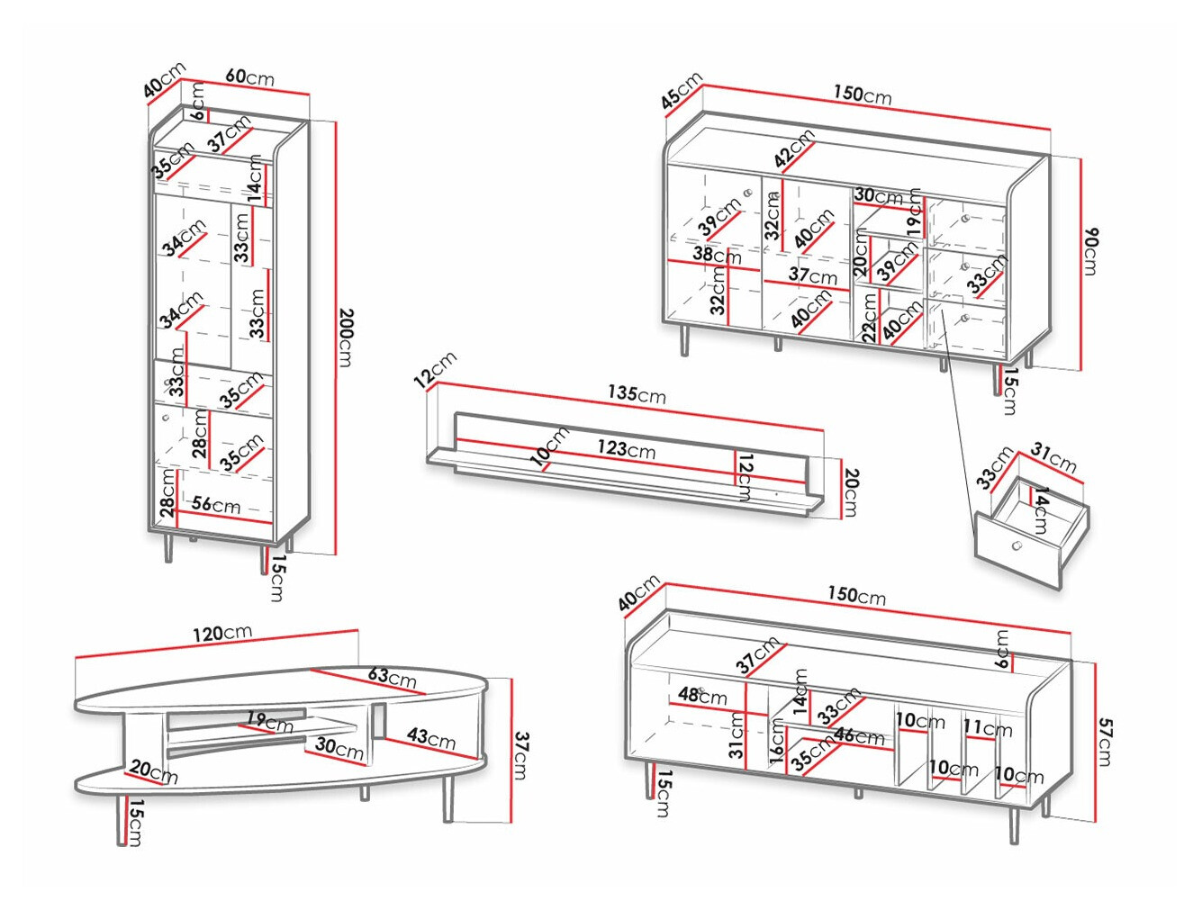 Conjunto de salón Ferenou 113