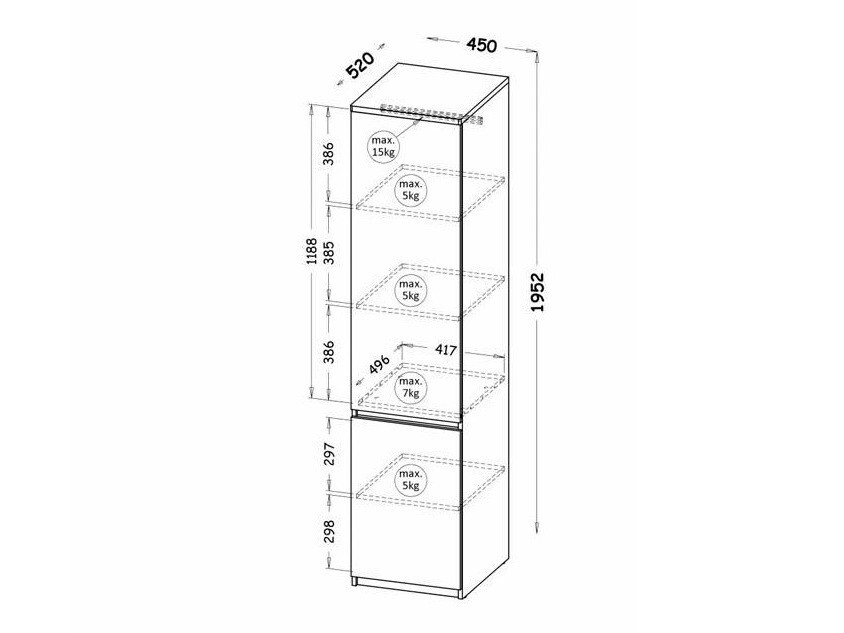 Estantería Evaropha 101 (Roble wotan + Blanco)