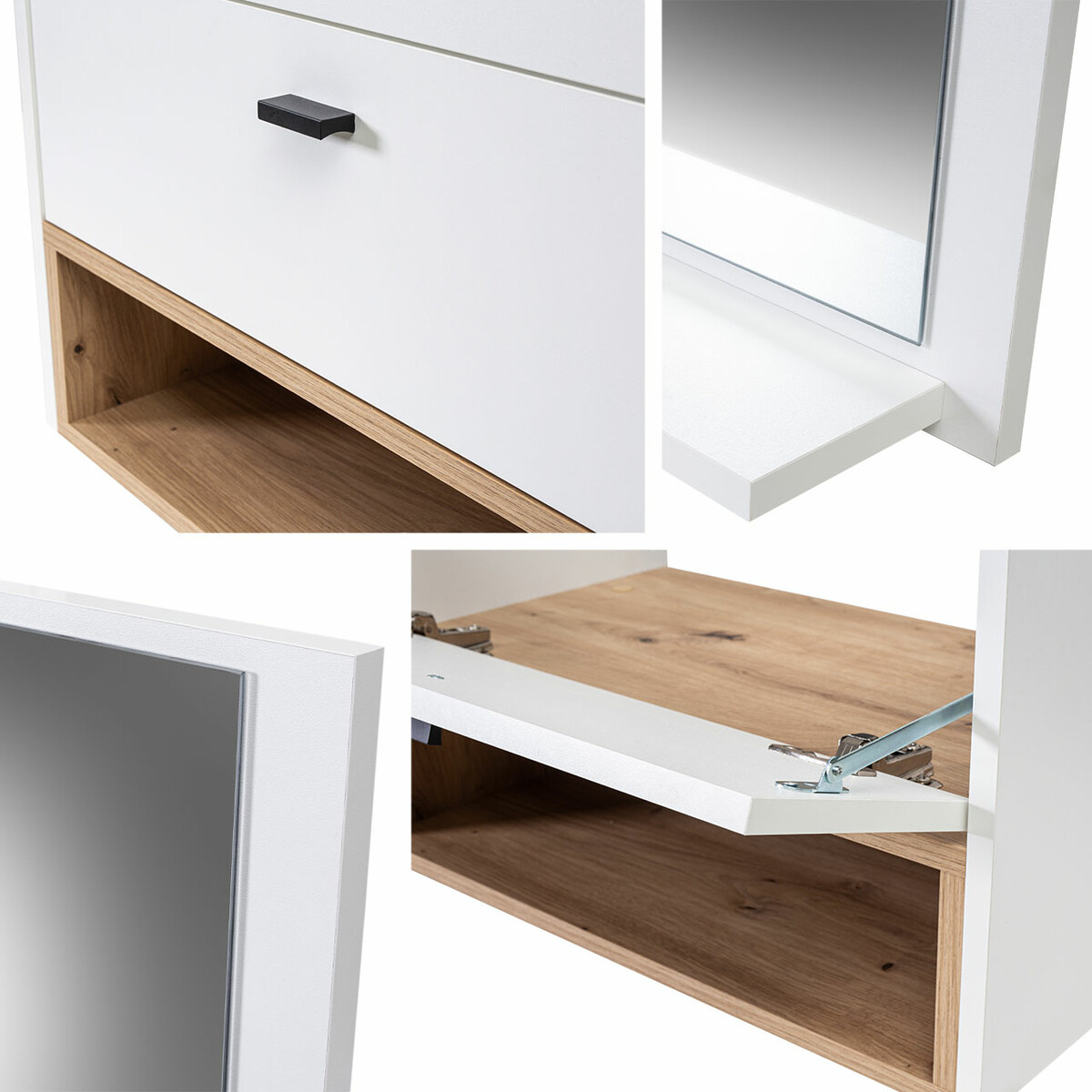 Conjunto de mueble de baño Velum II (Blanco + Roble Artisan)