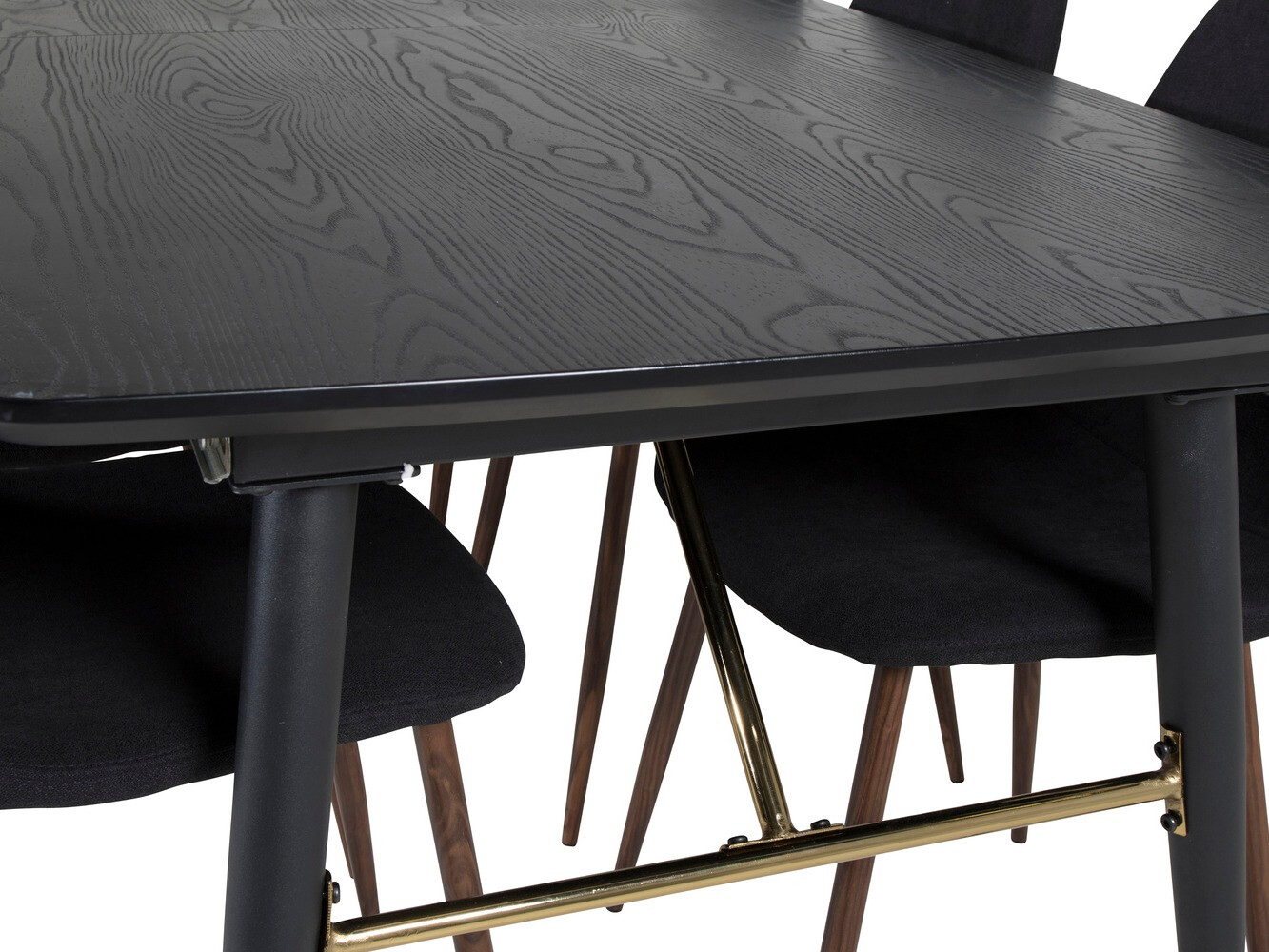 Conjunto de comedor Dallas 1443 (Negro + Nuez)