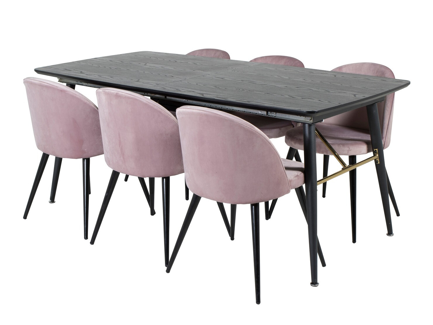 Conjunto de comedor Dallas 1449 (Rosa + Negro)