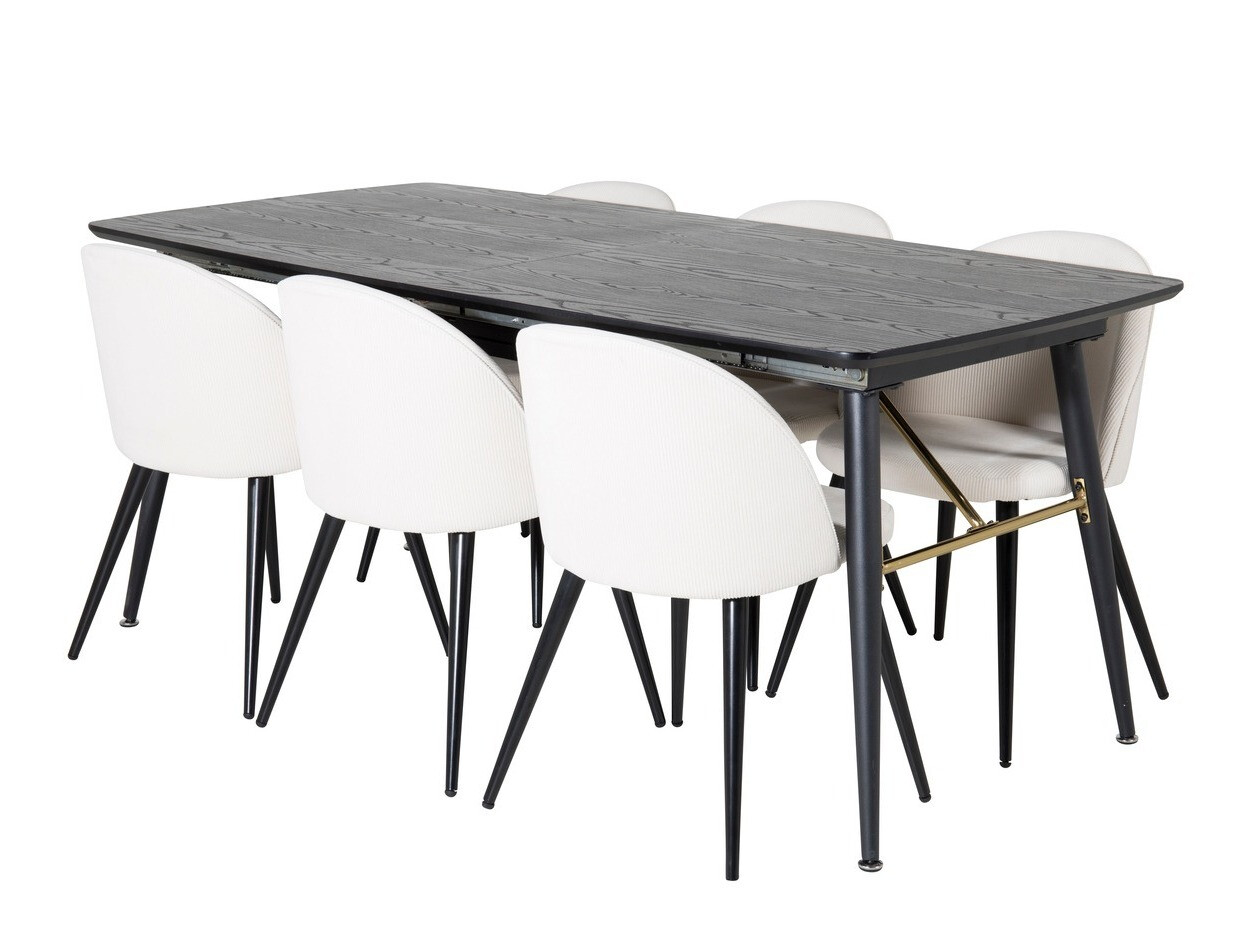 Conjunto de mesas y sillas para comedor Dallas 1447 (Beige + Negro)