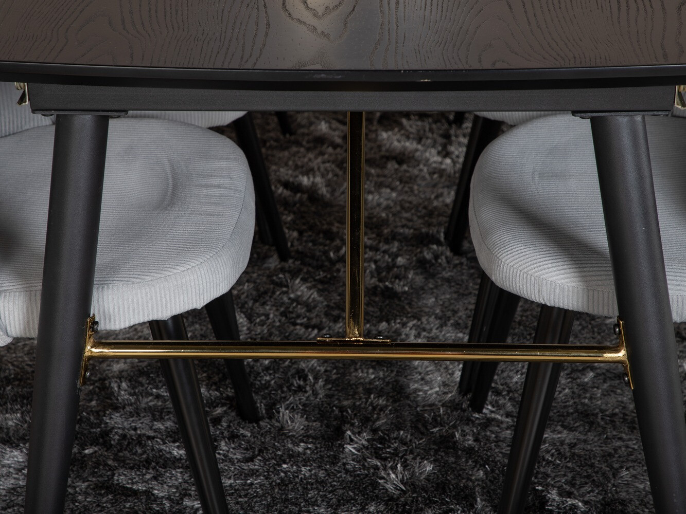Conjunto de mesas y sillas para comedor Dallas 1447 (Gris claro + Negro)