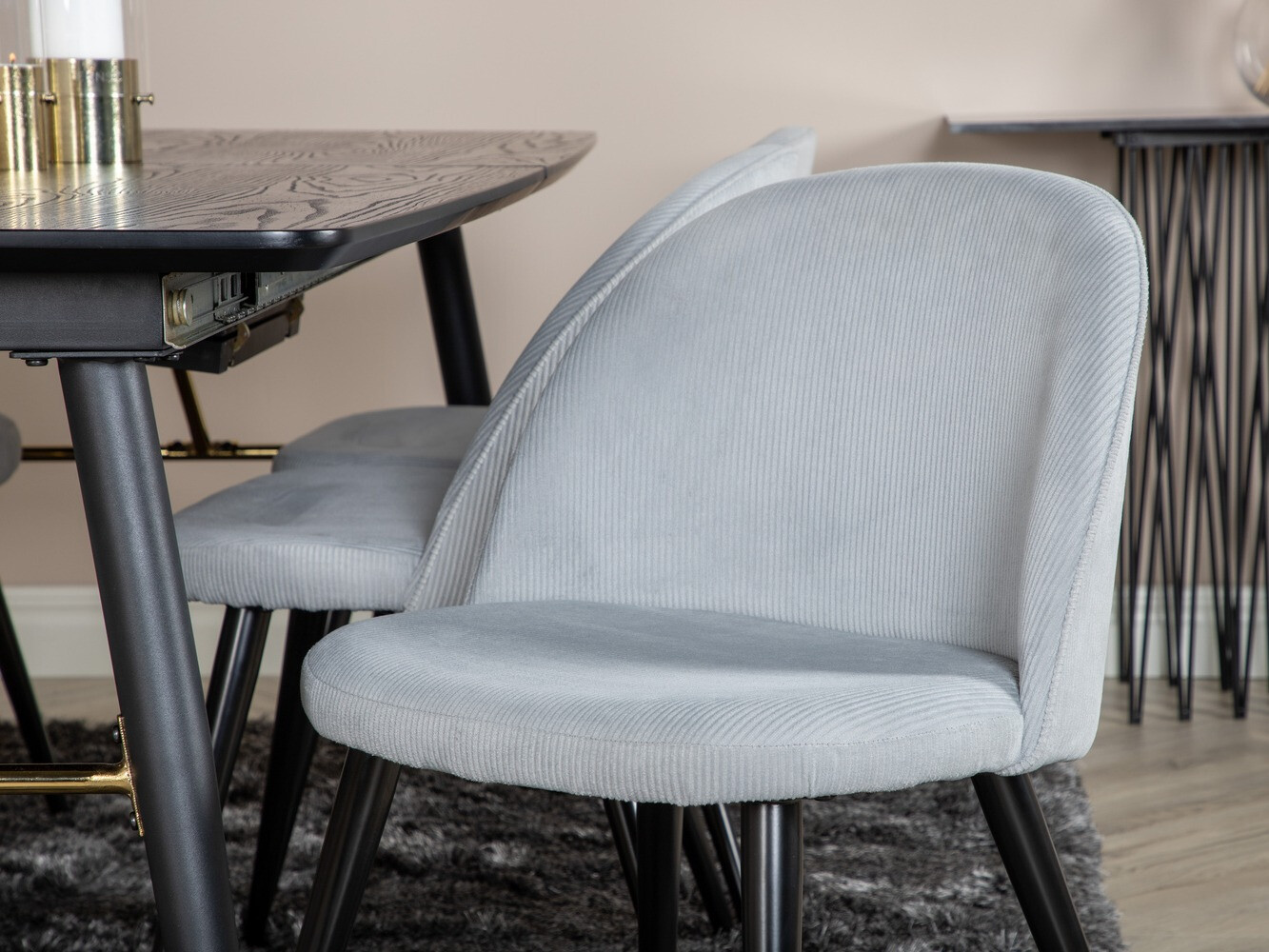 Conjunto de mesas y sillas para comedor Dallas 1447 (Gris claro + Negro)