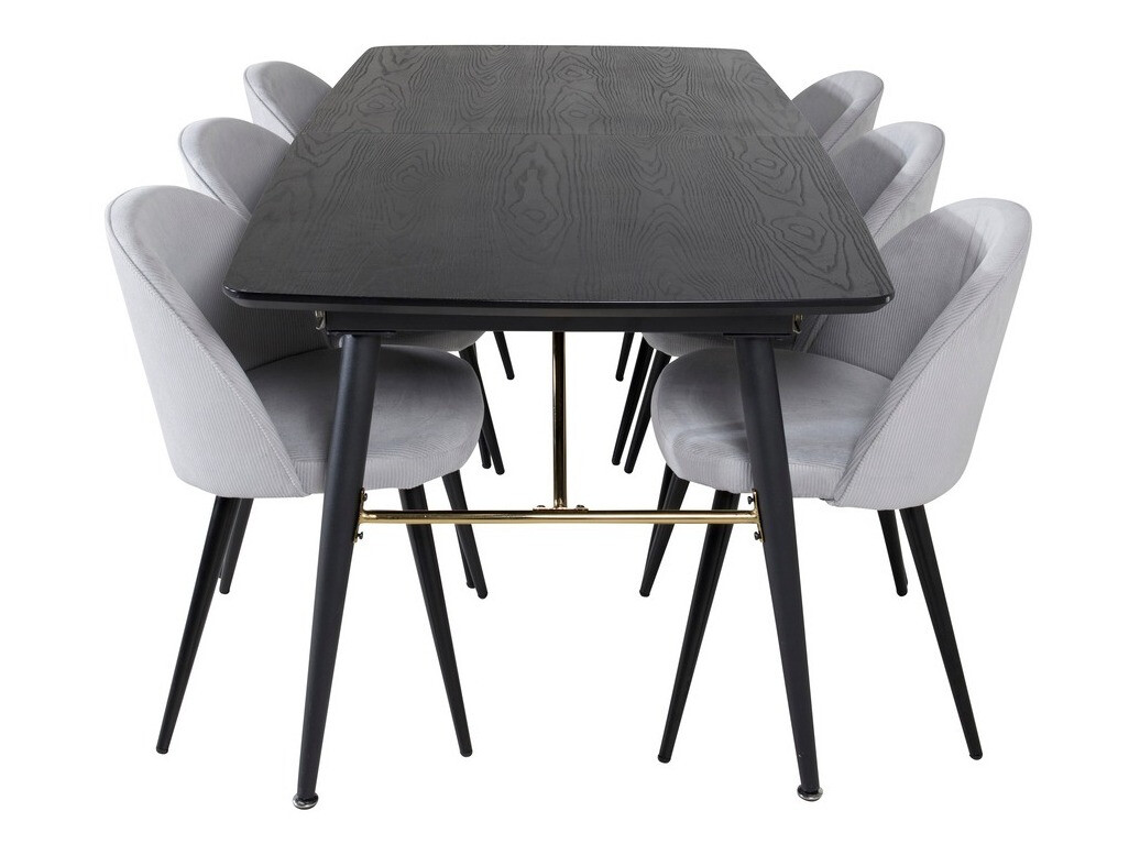 Conjunto de mesas y sillas para comedor Dallas 1447 (Gris claro + Negro)
