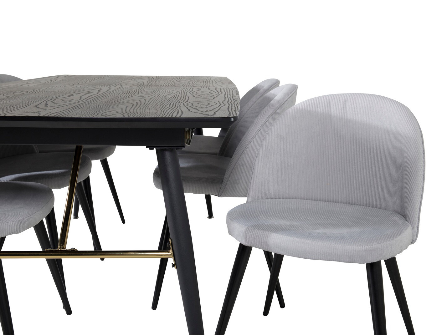Conjunto de mesas y sillas para comedor Dallas 1447 (Gris claro + Negro)