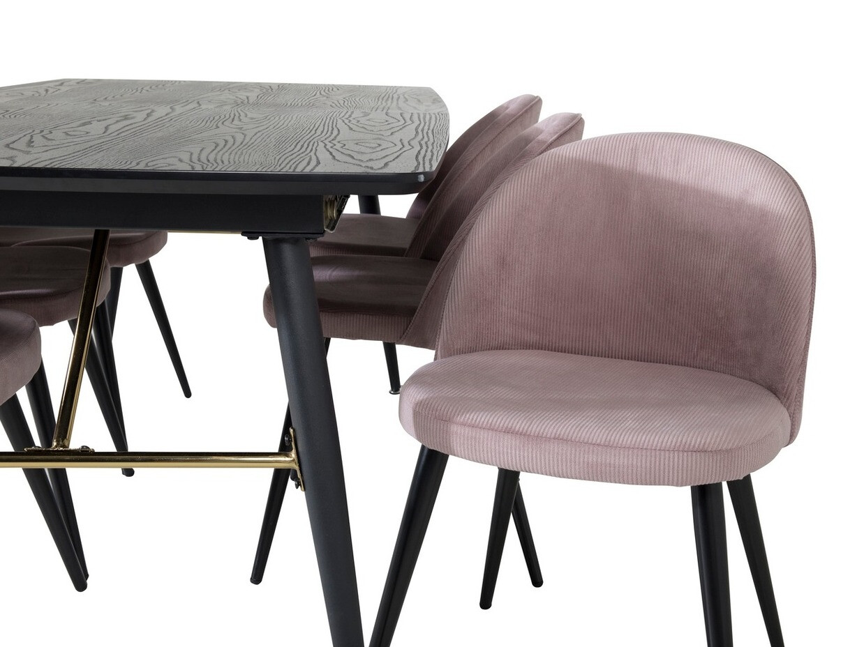 Conjunto de mesas y sillas para comedor Dallas 1447 (Rosa + Negro)