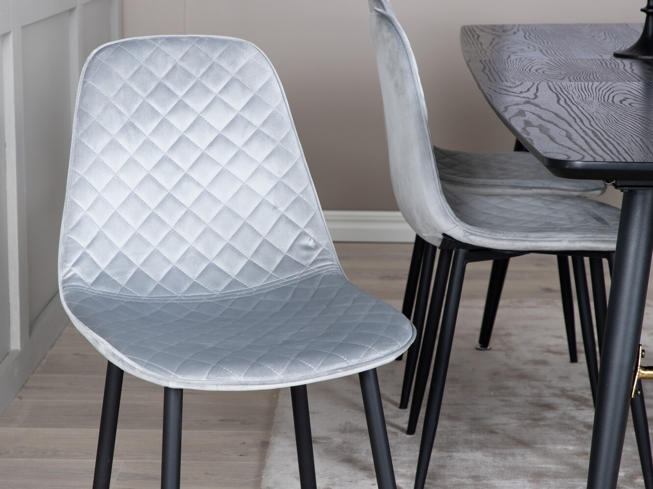 Conjunto de mesas y sillas para comedor Dallas 1448 (Gris + Negro)