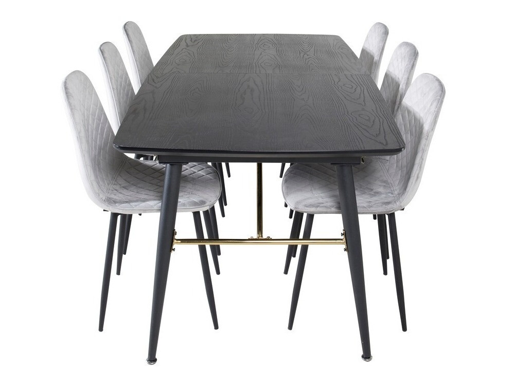 Conjunto de mesas y sillas para comedor Dallas 1448 (Gris + Negro)