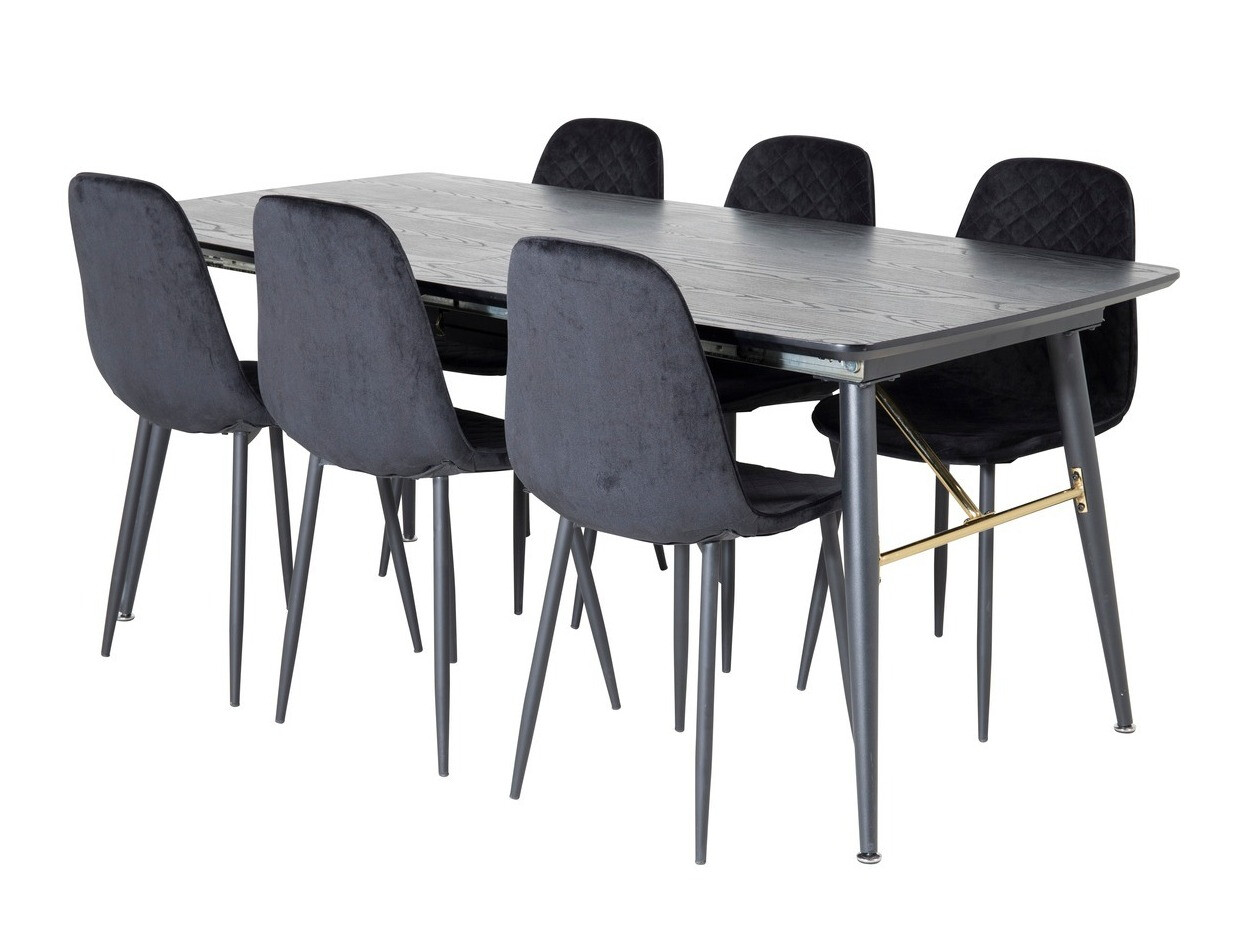 Conjunto de mesas y sillas para comedor Dallas 1448 (Negro)