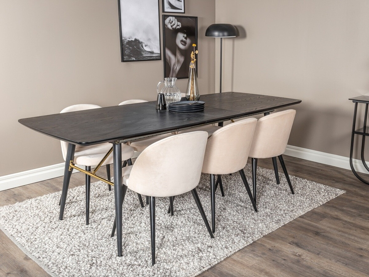 Conjunto de mesas y sillas para comedor Dallas 1449 (Beige + Negro)