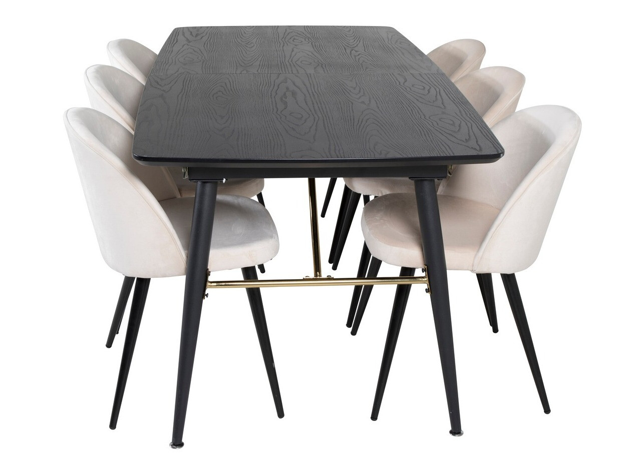 Conjunto de mesas y sillas para comedor Dallas 1449 (Beige + Negro)