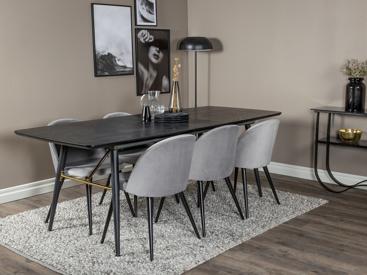 Conjunto de mesas y sillas para comedor Dallas 1449 (Gris claro + Negro)