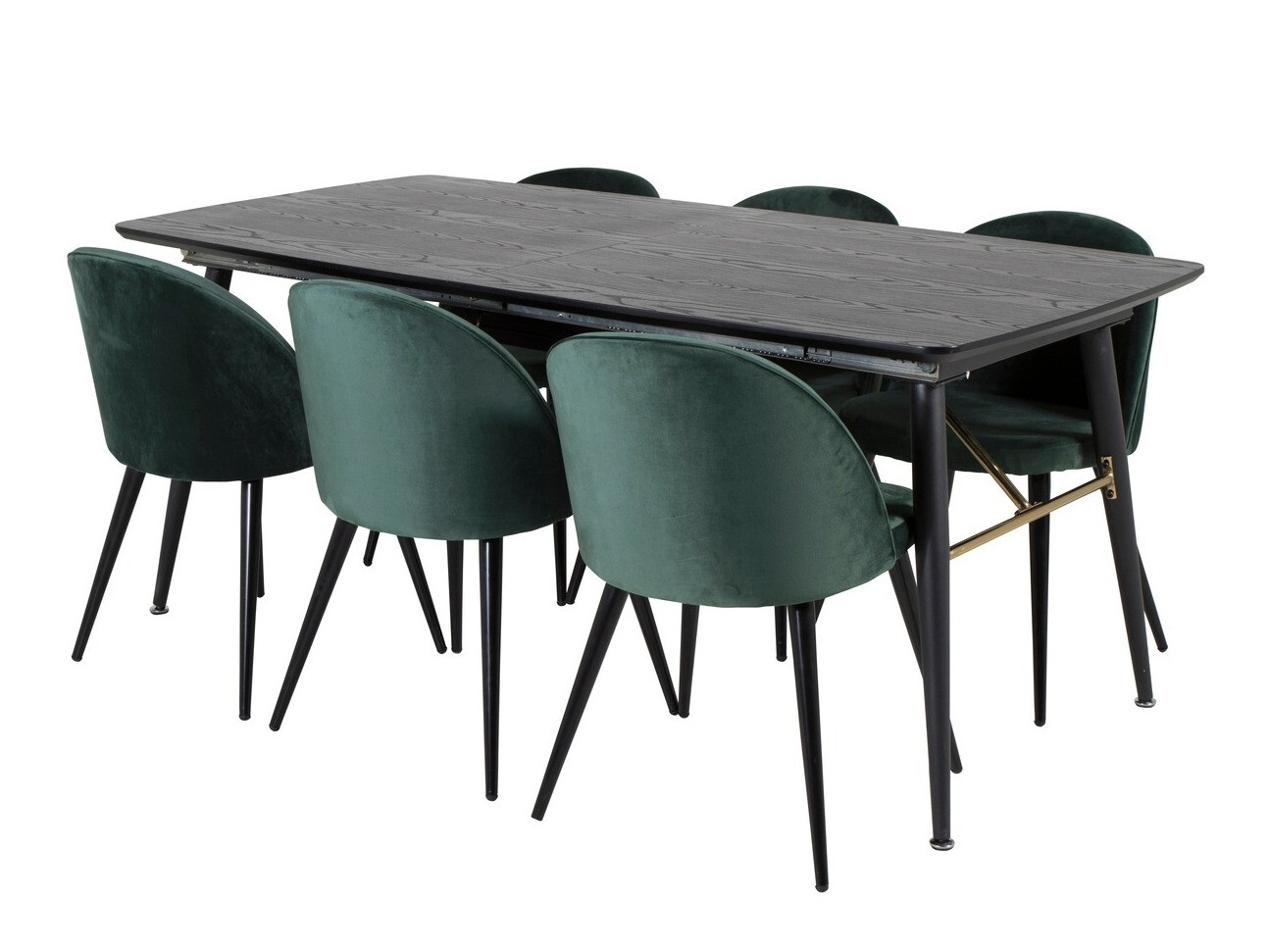 Conjunto de mesas y sillas para comedor Dallas 1449 (Verde + Negro)