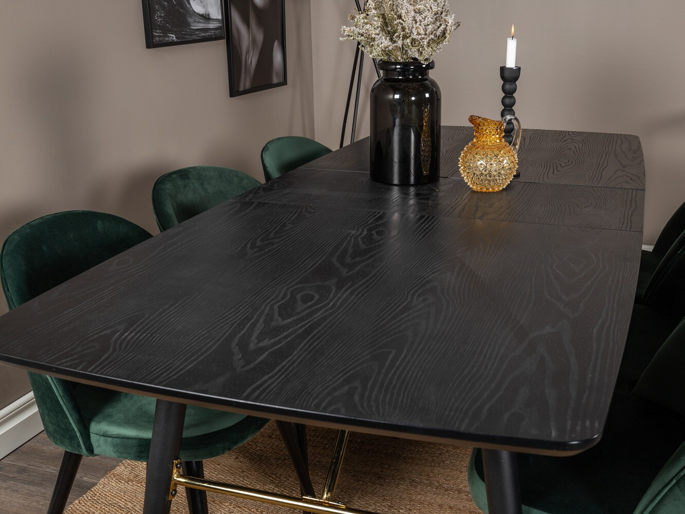 Conjunto de mesas y sillas para comedor Dallas 1449 (Verde + Negro)