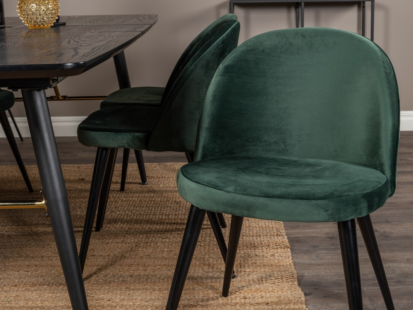 Conjunto de mesas y sillas para comedor Dallas 1449 (Verde + Negro)