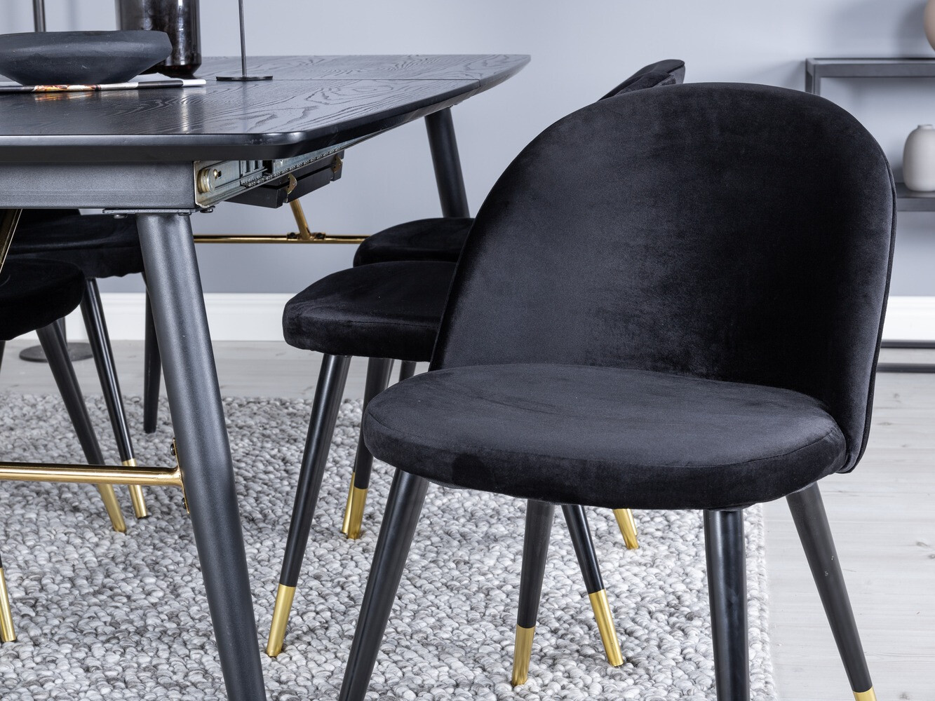 Conjunto de comedor Dallas 1451 (Negro)