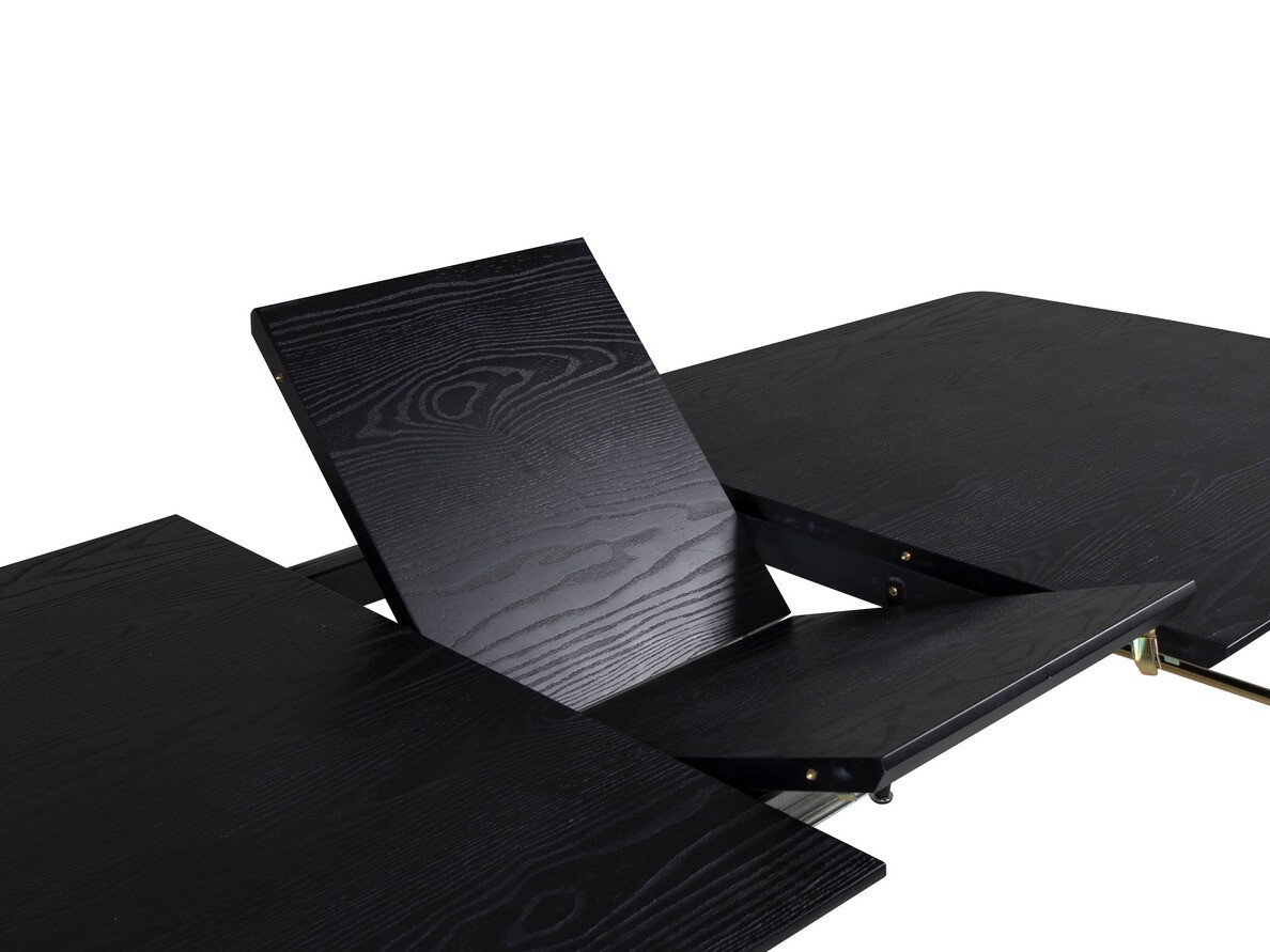 Conjunto de comedor Dallas 1453 (Negro + dorado)