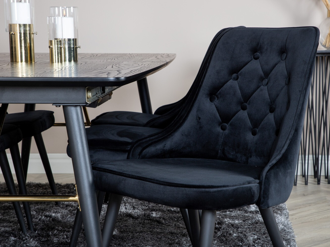 Conjunto de comedor Dallas 1453 (Negro)