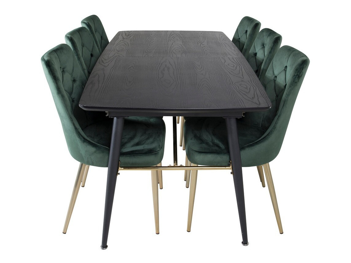 Conjunto de comedor Dallas 1453 (Verde + dorado)