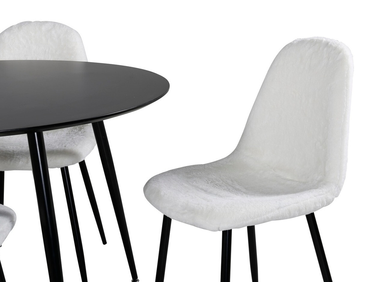 Conjunto de comedor Dallas 1470 (Blanco + Negro)