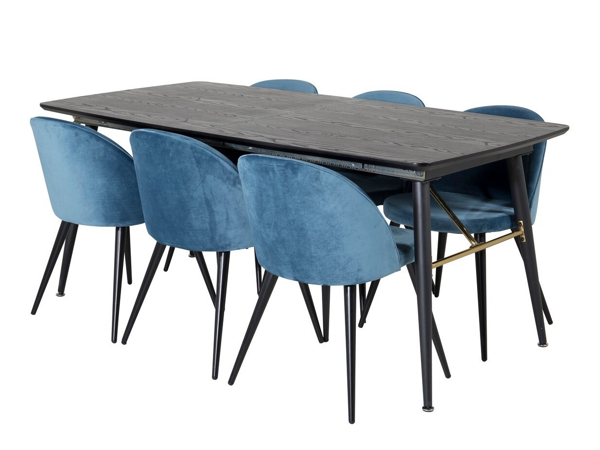Conjunto de mesas y sillas para comedor Dallas 1449 (Azul + Negro)