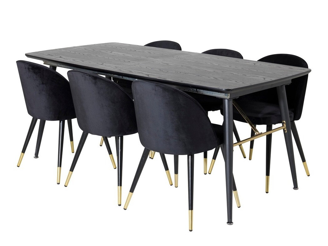 Conjunto de mesas y sillas para comedor Dallas 1451 (Negro)