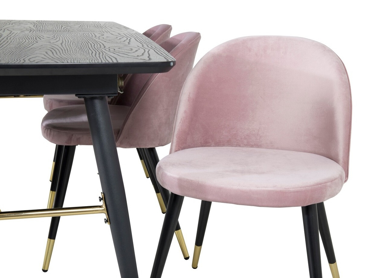 Conjunto de mesas y sillas para comedor Dallas 1451 (Rosa + Negro)