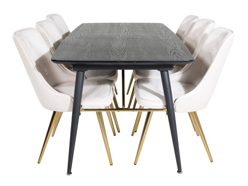 Conjunto de mesas y sillas para comedor Dallas 1453 (Beige + dorado)