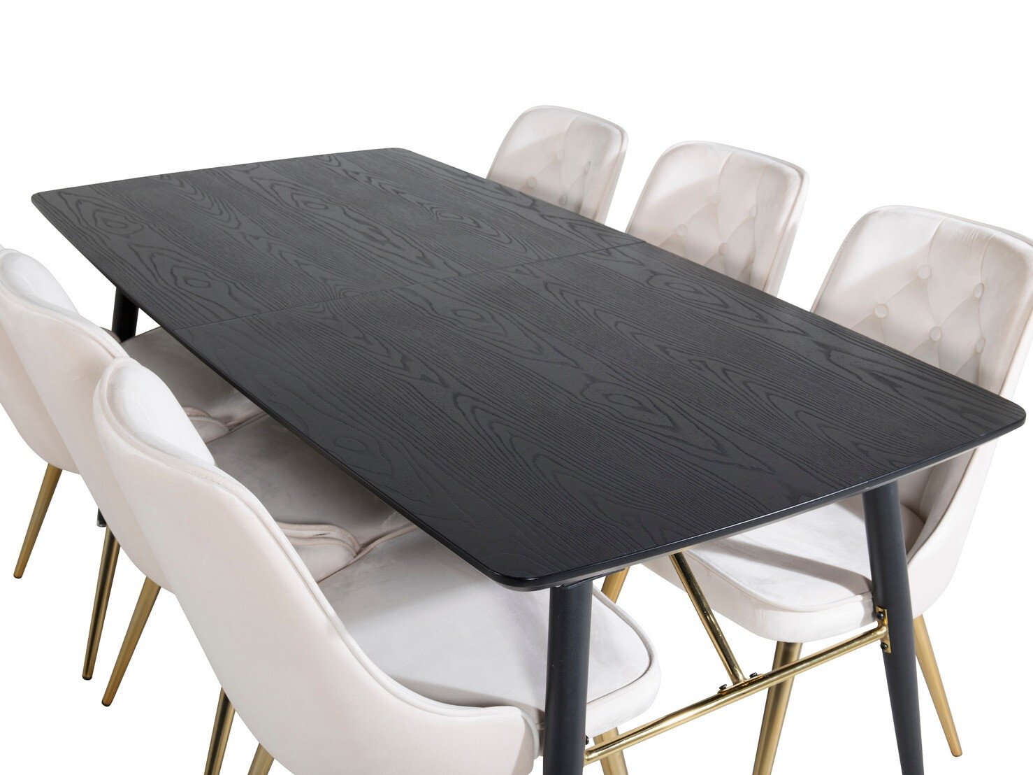 Conjunto de mesas y sillas para comedor Dallas 1453 (Beige + dorado)