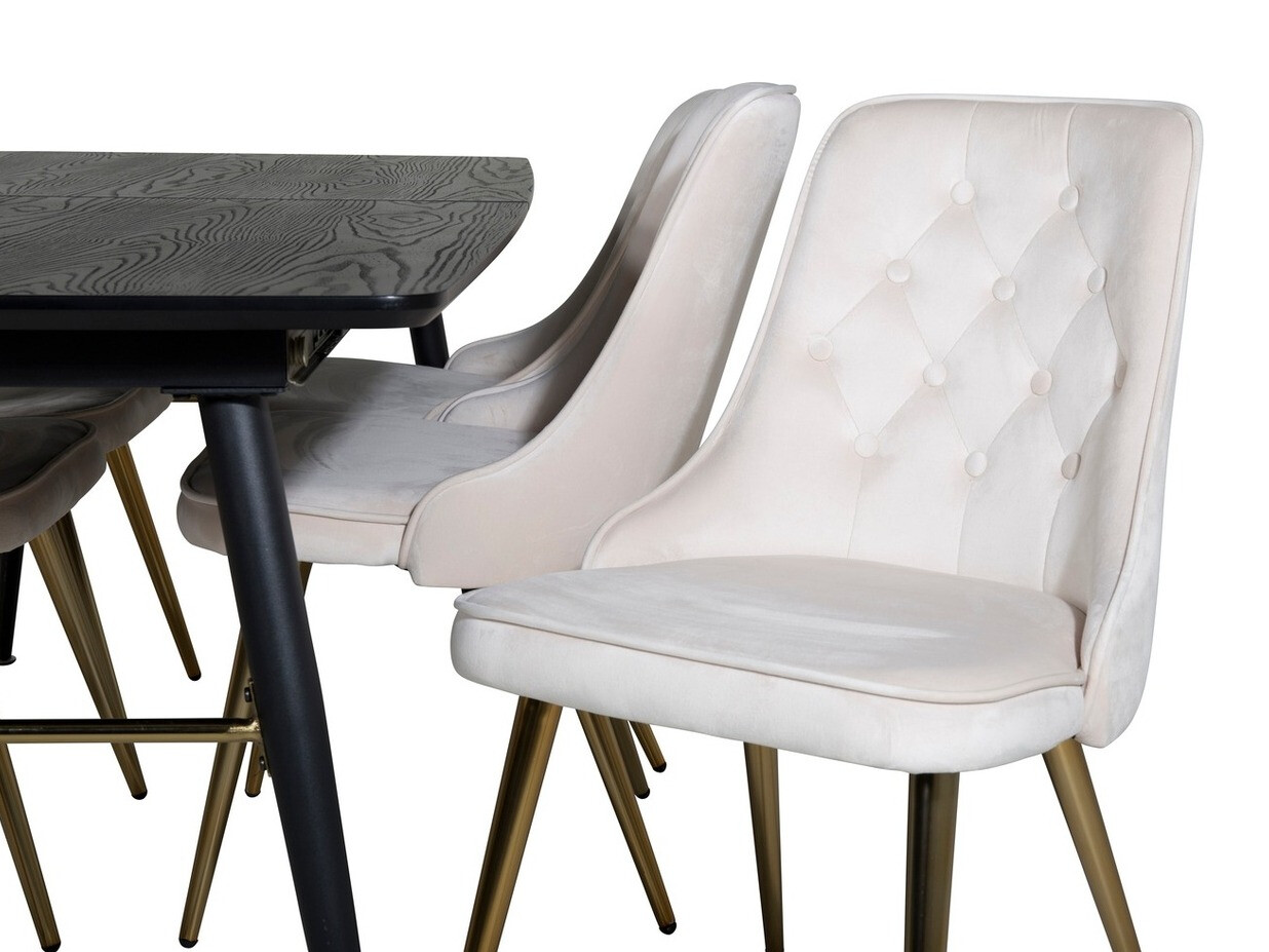 Conjunto de mesas y sillas para comedor Dallas 1453 (Beige + dorado)