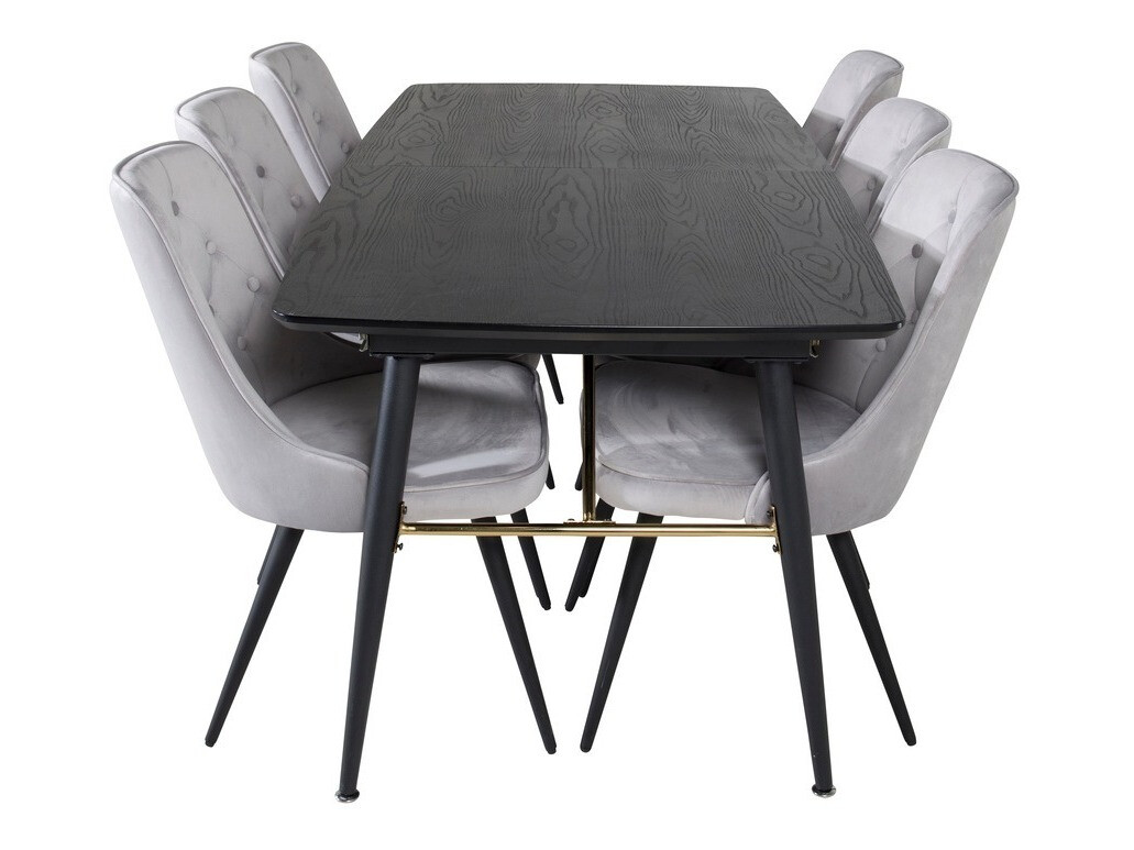 Conjunto de mesas y sillas para comedor Dallas 1453 (Gris claro + Negro)