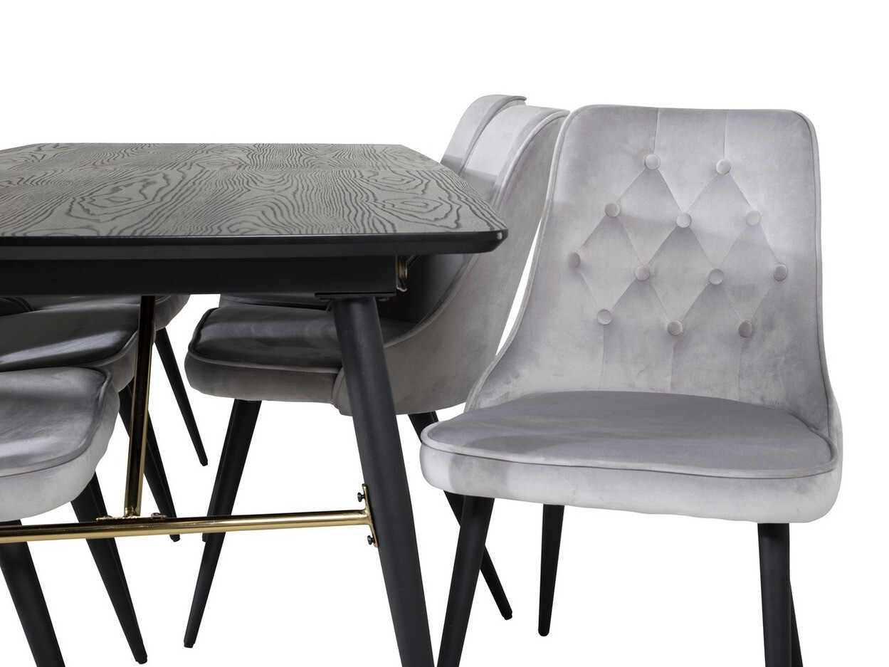 Conjunto de mesas y sillas para comedor Dallas 1453 (Gris claro + Negro)